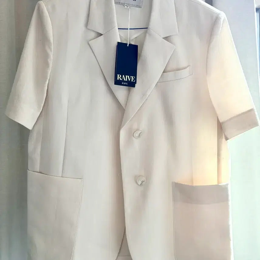 [BUNJANG] Raive Women's Linen Short-Sleeve Jacket / 레이브 raive 여성 반팔 린넨 자켓