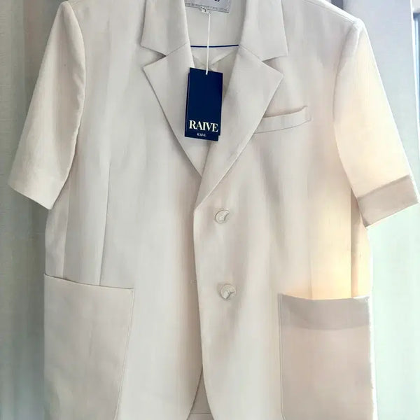 [BUNJANG] Raive Women's Linen Short-Sleeve Jacket / 레이브 raive 여성 반팔 린넨 자켓
