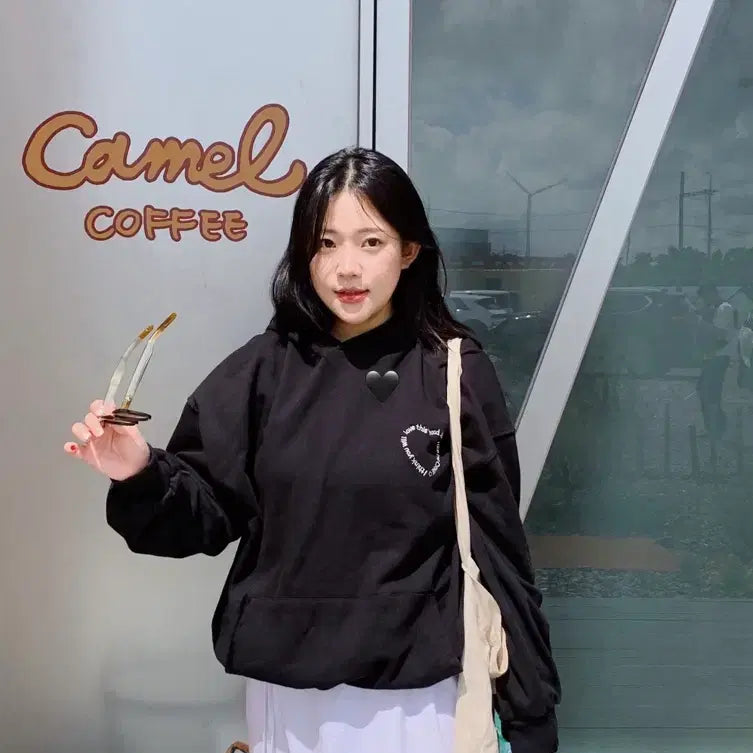 [BUNJANG] Eunjomi Cherish Me Heart Hoodie / 은조미 체리쉬미 제작 하트 후디 후드티
