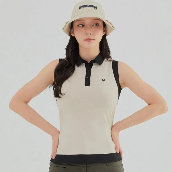 [BUNJANG] Renoma Golf Sleeveless Collar T-shirt Women's Size 95 / 레노마 골프 민소매 티셔츠