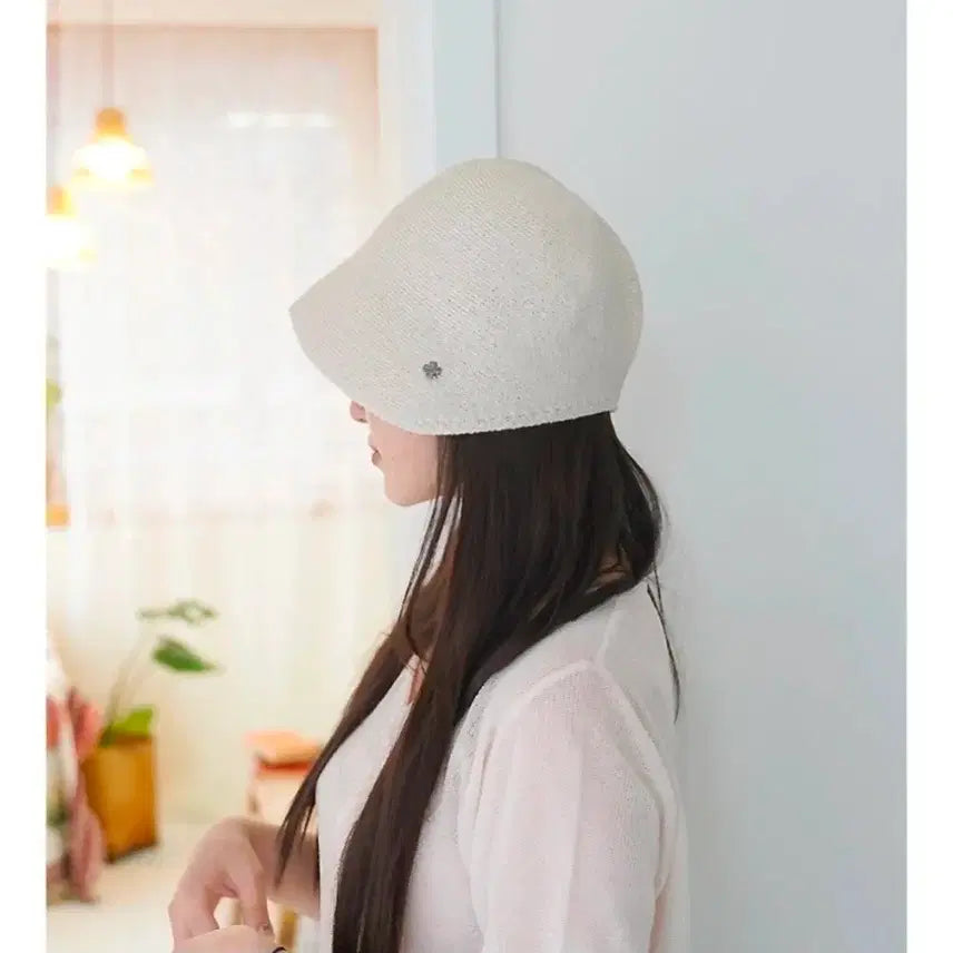 [BUNJANG] Linen Knit Bucket Hat Set (Ivory, Black) / 보넷 버킷햇 린넨 니트 모자 2개(아이보리,블랙)
