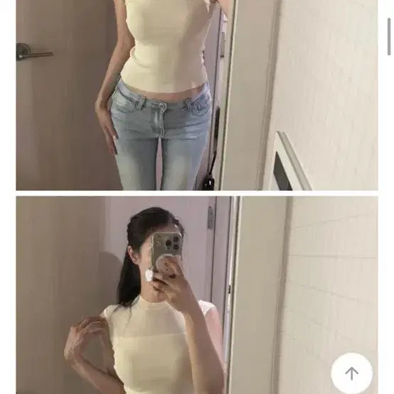 [BUNJANG] Sheer Sleeveless Knit Top / 시스루 민소매 니트