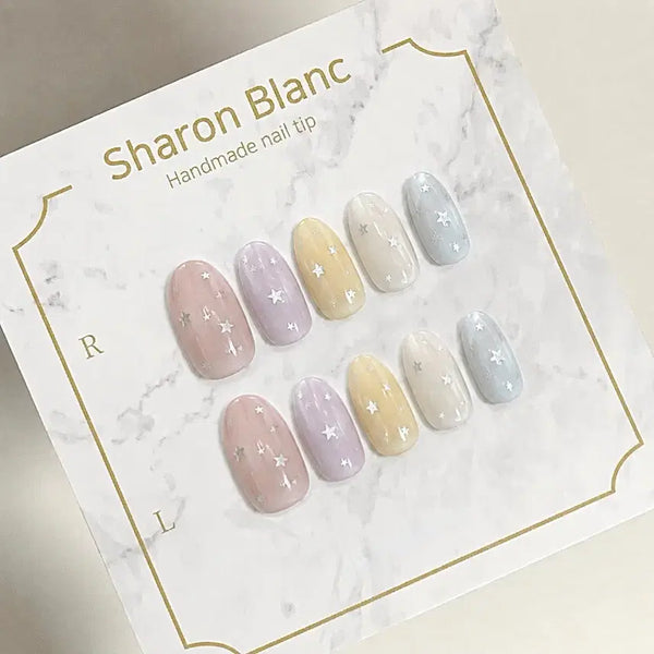 [BUNJANG] Pastel Star Nail Tips (15 Shapes) / 파스텔 별 네일팁 / 15종 쉐입