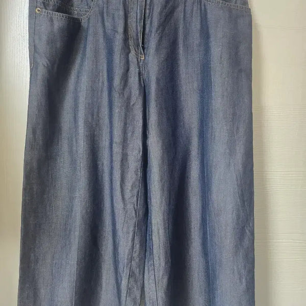 [BUNJANG] Crocodile Denim Wide Crop Pants / 크로커다일 데님 와이드 크롭 팬츠