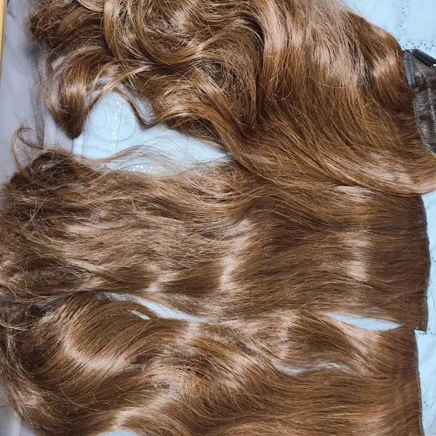 [BUNJANG] Piece Hair Extension Brown Wave 5-Pin 3-Pin / 피스 붙임머리 브라운 웨이브 5핀 3핀