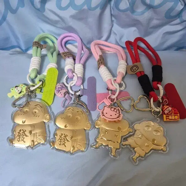 [BUNJANG] Crayon Shin-chan Gold Keychain (New) / 짱구골드색키링 새상품