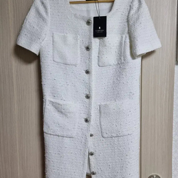 [BUNJANG] Lanvin Collection Tweed Dress - White / 랑방컬렉션 트위드 원피스 화이트