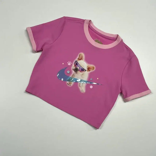 [BUNJANG] Nike Dog Graphic Cropped T-Shirt / 성인80 나이키 강아지 크롭티