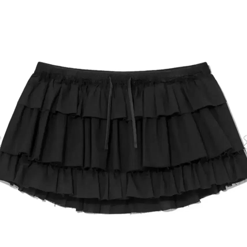 [BUNJANG] Glowny Girlfriend Ruffle Mini Skirt Black / [정가26만새상품] Glowny 글로니 걸프렌드 러플 미니 스커트 블랙