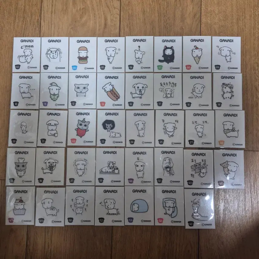 [BUNJANG] Ganady Ttiboo Seal Stickers Bundle Set (39 pcs) / 가나디 띠부씰 스티커 일괄 39장