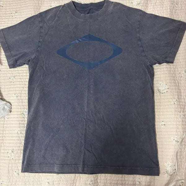 [BUNJANG] Mischief Rhombus Washed Basic T-Shirt Bleached Navy / 미스치프 롬버스 워시드 베이직 티셔츠 블리치드 네이비 M