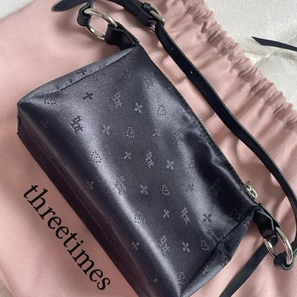 [BUNJANG] 3times Jacquard Shoulder Bag Black / 쓰리타임즈 자카드 숄더백 판매 블랙