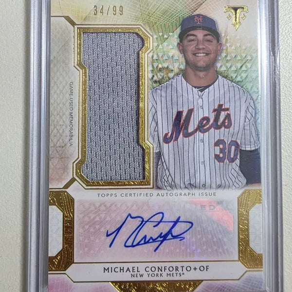 [BUNJANG] Michael Conforto 2018 MLB Triple Threads Autograph Jersey Card Limited Edition 99 / 2018 mlb 마이클 콘포토 친필오토 유니폼카드 뉴욕메츠