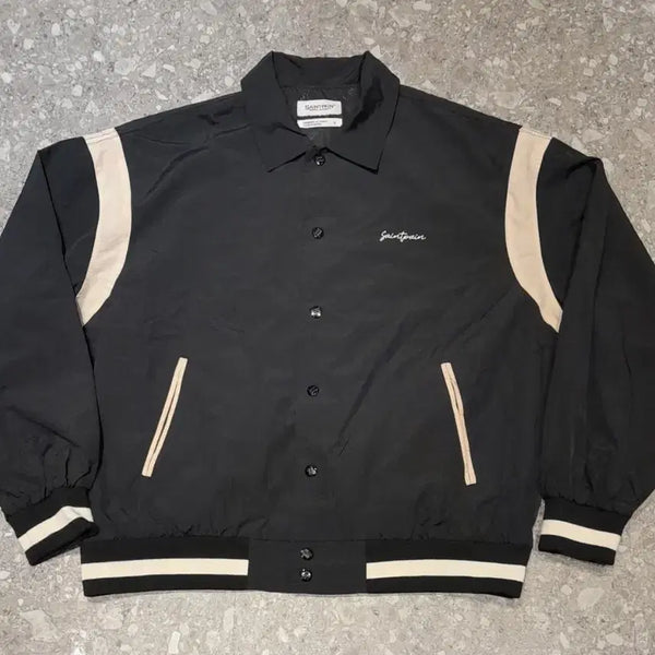 [BUNJANG] Saintpain Varsity Stadium Nylon Jacket Black L / 세인트페인 바시티 스타디움 나일론 자켓 블랙 (L)