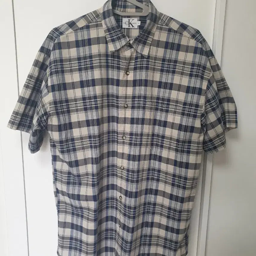 [BUNJANG] Calvin Klein Plaid Short Sleeve Shirt M / 캘빈클라인 반팔 체크 남방 M