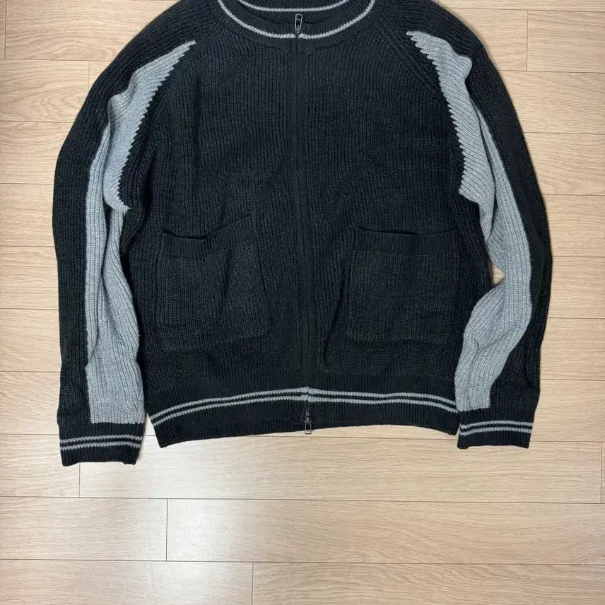 [BUNJANG] Vivastudio Black Knit Zip-Up / (L) 비바스튜디오 블랙 니트집업