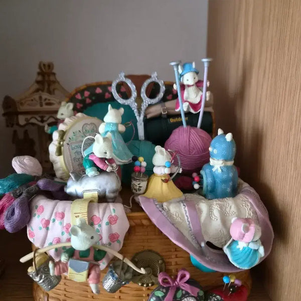 [BUNJANG] Enesco Mouse Doll Basket Decor / 에네스코 마우스 인형 바구니 뮤직박스