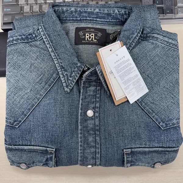 [BUNJANG] RRL Slim Fit Denim Western Shirt Dark Wash / 더블알엘 rrl (택채새상품)슬림핏 데님 웨스턴 셔츠  L