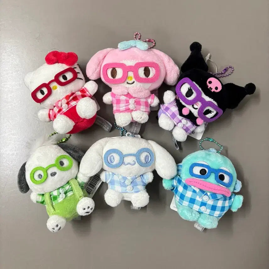 [BUNJANG] Sanrio Nerdy Bag Charm Keychain - Hello Kitty, My Melody, Kuromi, Pochacco, Cinnamoroll, Hangyodon / 산리오 너드 가방걸이 키링_헬로키티/마멜/쿠로미/포차코/시나모롤/한교동