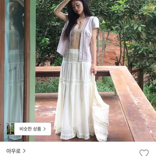 [BUNJANG] Ouro Vintage Vacance Long Skirt / 새상품)ouro아우로 빈티지 바캉스 롱스커트