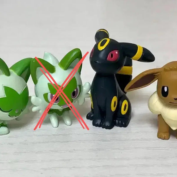 [BUNJANG] Eeveelutions Umbreon, Eevee, Skitty, Meowth "Good Night" Figure Bundle Set / 일괄) 포켓몬 블래키 이브이 나오하 냐오하 피규어 이브이즈 잘자요