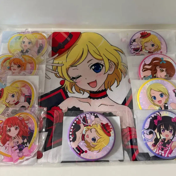 [BUNJANG] Pretty Rhythm MiOn Maru Kuji Tapestry Keychain & Badge Set (Sealed) / 미개봉 프리티리듬 프리즘스톤 미온 마루쿠지 태피 키링 뱃지