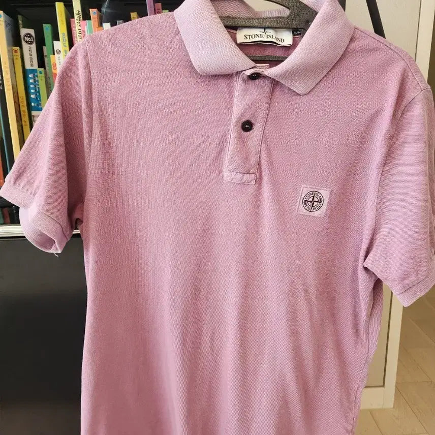 [BUNJANG] Stone Island Lilac Short Sleeve Polo Shirt / 스톤아일랜드 연보라 (스톤시그니처컬러) 반팔 카라티