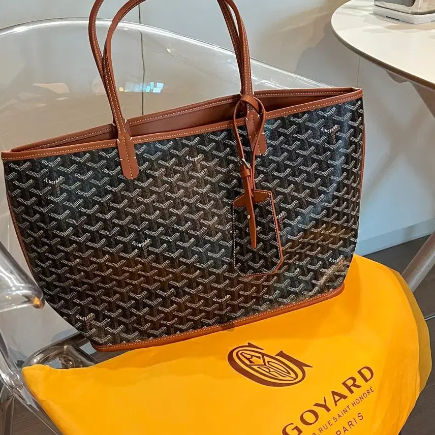 [BUNJANG] Medium Shopper Bag Brown Combo / 쇼퍼백,브라운 콤비