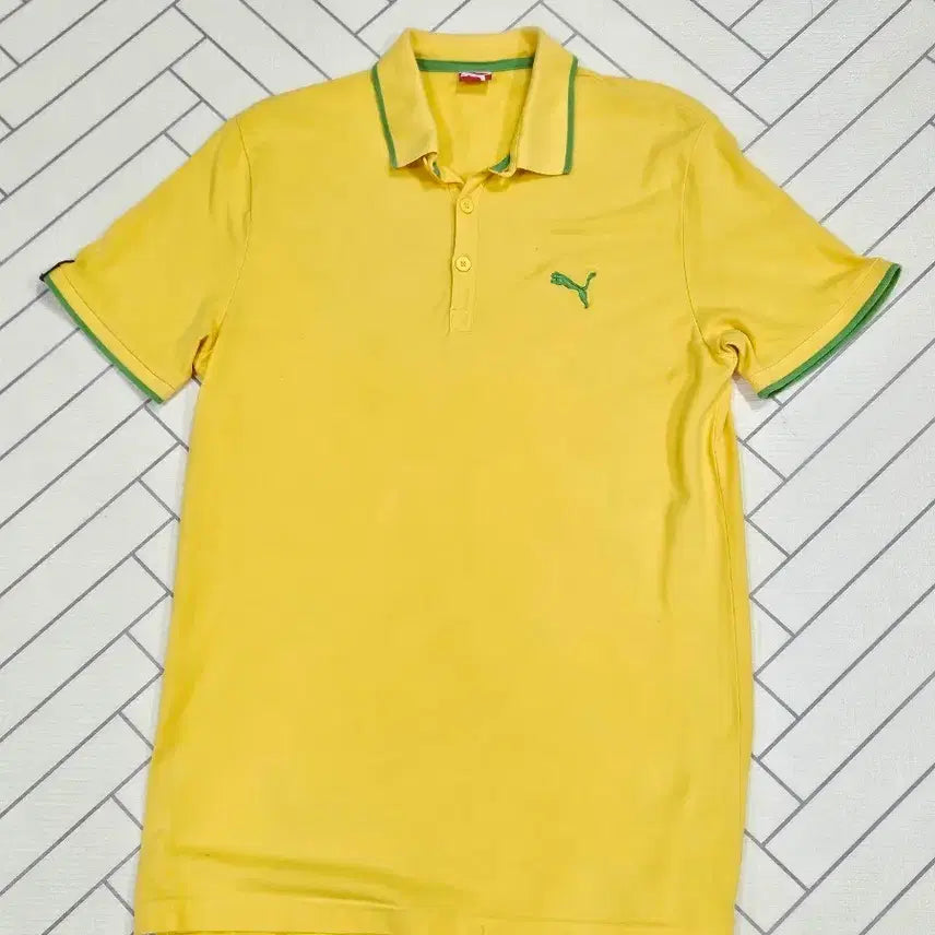 [BUNJANG] Puma Men's Yellow Polo Shirt M / 푸마 남자M 옐로우 폴로 카라티