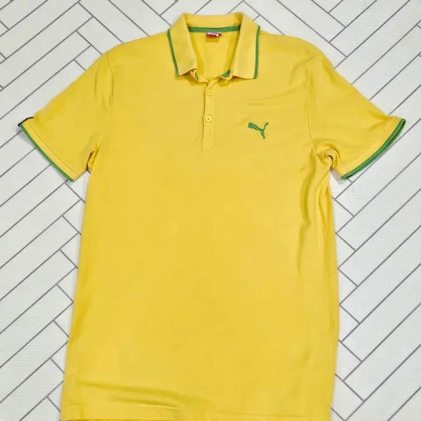 [BUNJANG] Puma Men's Yellow Polo Shirt M / 푸마 남자M 옐로우 폴로 카라티