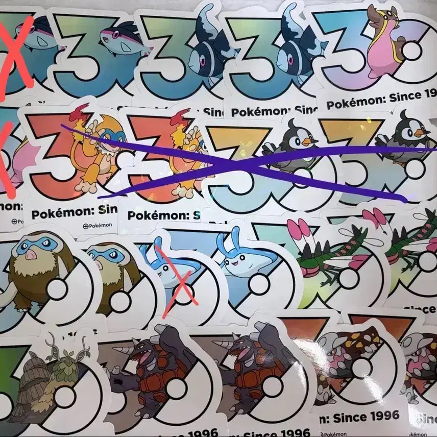 [BUNJANG] Pokemon 30th Anniversary Logo Sticker (3 Pieces) / [원가양도]3p 포켓몬 30주년 로고스티커 4세대