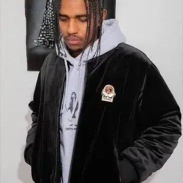[BUNJANG] Fuckin' Awesome Velour Bomber Jacket Black / 퍼킹 어썸 Velour Bomber / Black