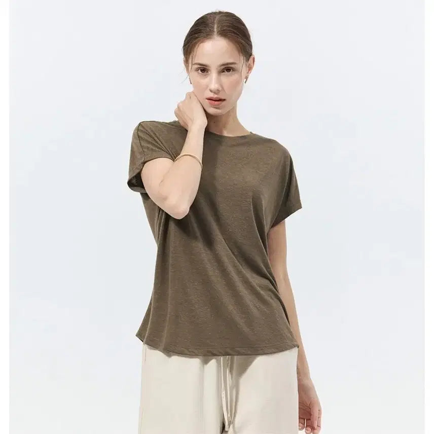 [BUNJANG] Georges Rech White Linen Dolman T-Shirt (Size 66) / 화이트 린넨 돌먼티셔츠66