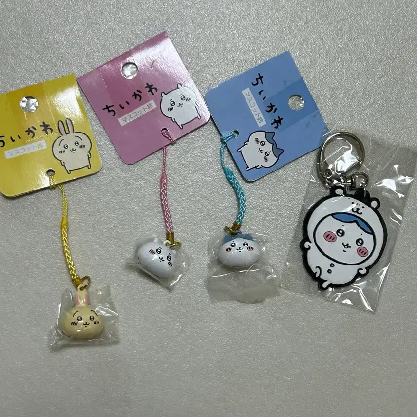 [BUNJANG] Chiikawa Hachiware Turtle Panda Bell Charm Bundle Set / 치이카와 하치와레 거북이 판다 농담곰 방울키링 일괄 양도