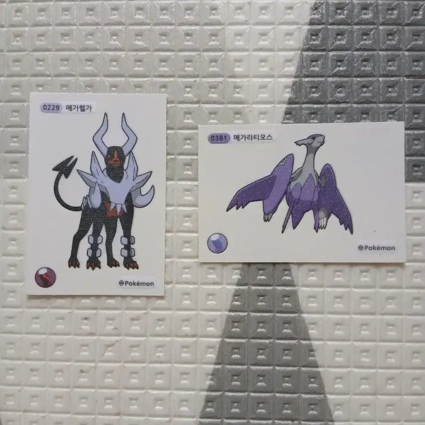 [BUNJANG] Pokemon Stick Seal Set: Mega Houndoom, Mega Latias (2 Types) / 포켓몬띠부씰 메가헬가, 메가라티오스 2종