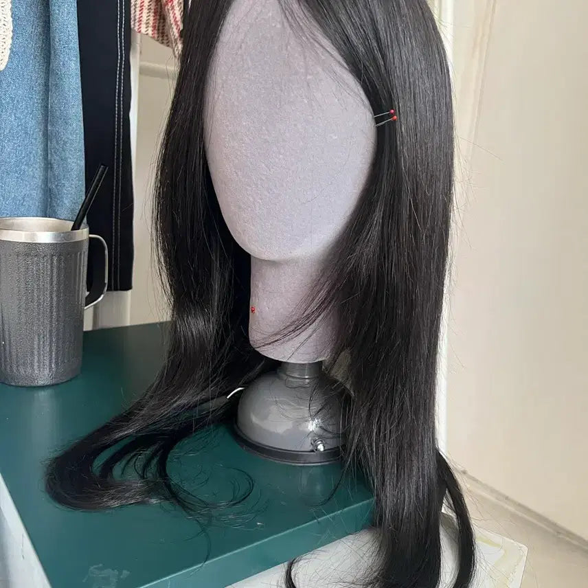 [BUNJANG] 100% Human Hair Full Wig - Black, Long Length / 100프로 인모(블랙, 긴기장) 통가발 판매 / 검색어 항암가발 탈모