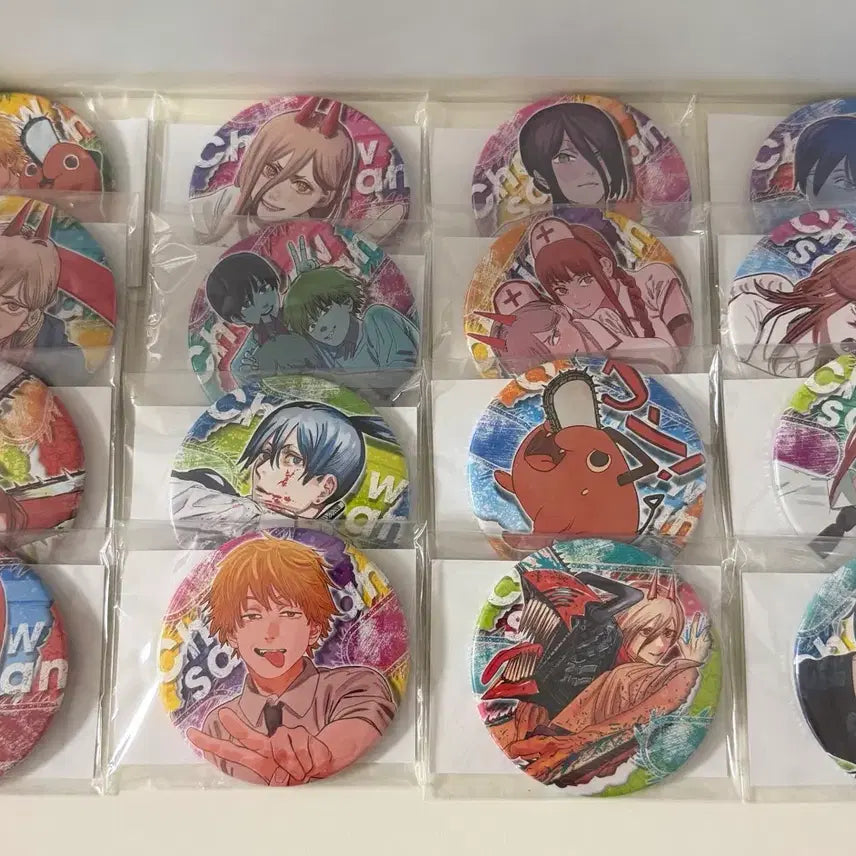 [BUNJANG] Chainsaw Man Can Badge Set (16 Types) / 체인소맨 캔뱃지 전종 16종 덴지 아키 파워 레제 마키마 포치타