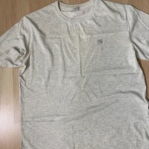 [BUNJANG] SATUR Oatmeal Melange Supima Cotton T-shirt / SATUR 올 데이 수피마 컴포트 오트밀 멜란지