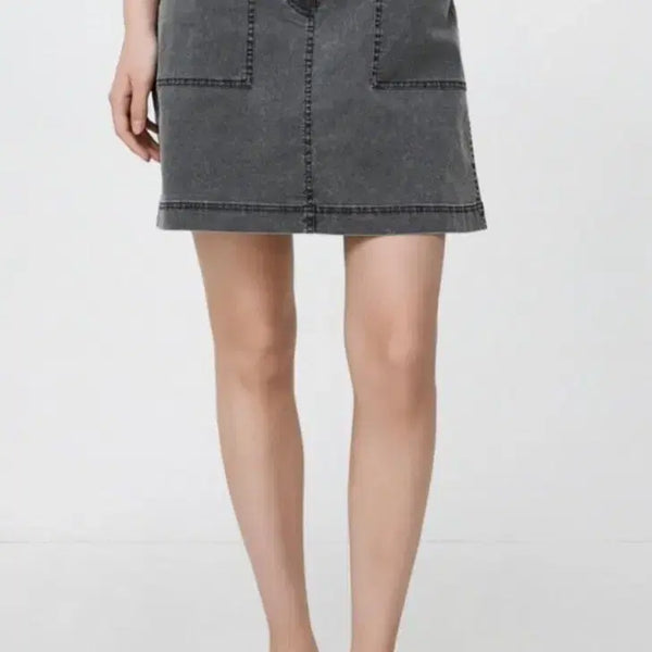 [BUNJANG] SJYP Grey Washed Denim Skirt Size S / [새상품] SJYP 그레이 워싱 데님 스커트 S사이즈