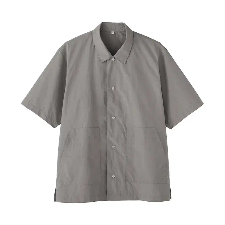 [BUNJANG] Muji Labo Cotton Linen Blend Short Sleeve Shirt / 무인양품 라보 LABO 반팔 셔츠(염료에 천연 소재를 더한 반소매 셔츠)