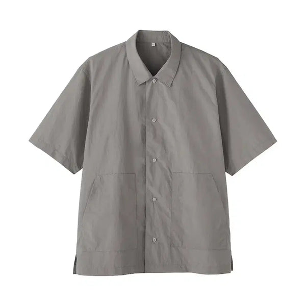 [BUNJANG] Muji Labo Cotton Linen Blend Short Sleeve Shirt / 무인양품 라보 LABO 반팔 셔츠(염료에 천연 소재를 더한 반소매 셔츠)