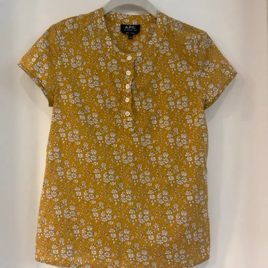 [BUNJANG] A.P.C. Floral Pattern Shirt Mustard / A.P.C. 플로럴 패턴 셔츠 머스터드