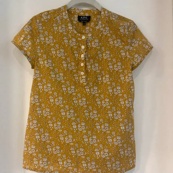 [BUNJANG] A.P.C. Floral Pattern Shirt Mustard / A.P.C. 플로럴 패턴 셔츠 머스터드