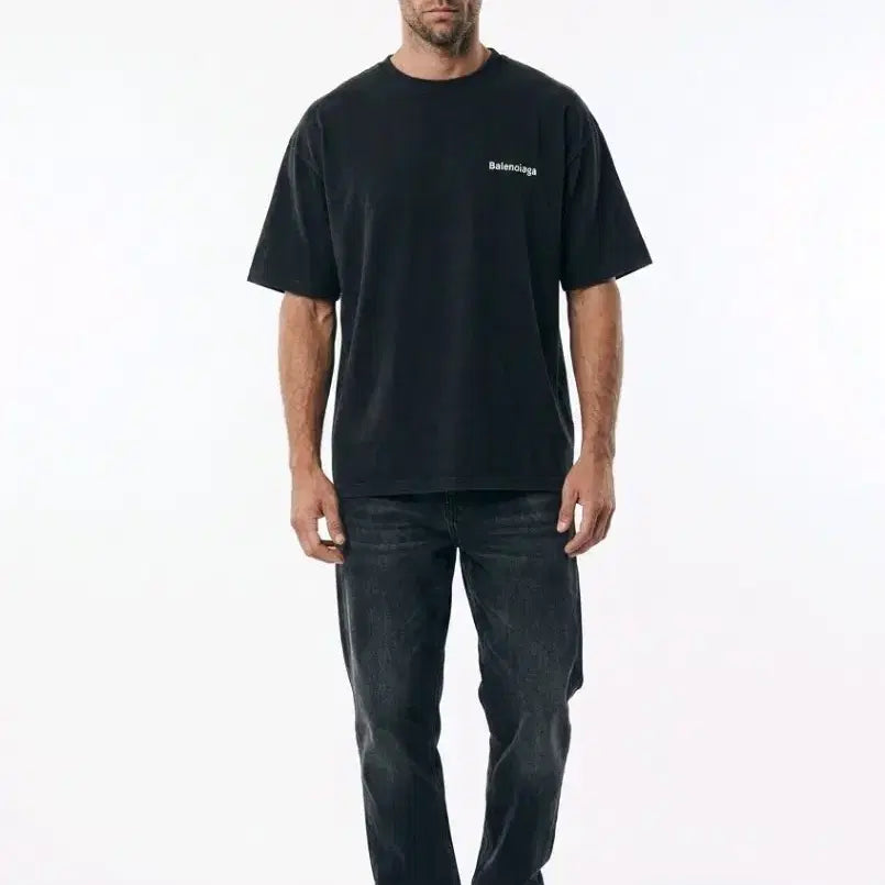 [BUNJANG] Balenciaga Black Short Sleeve T-Shirt / 발렌시아가 블랙 반팔 티셔츠