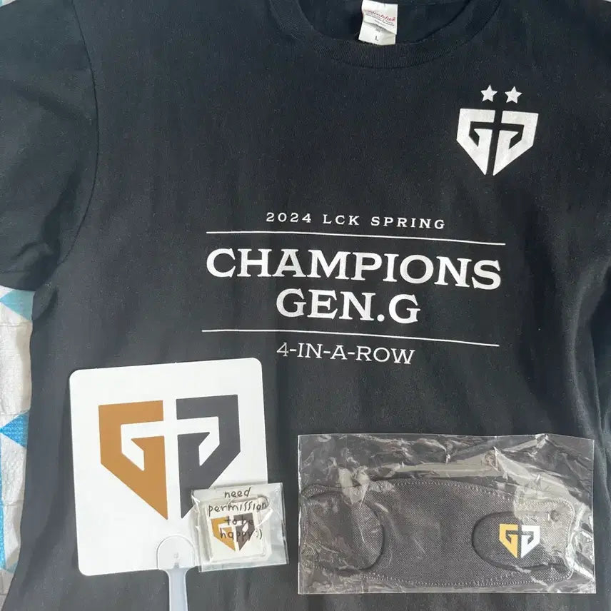 [BUNJANG] Gen.G LCK Championship POPEET T-shirt (L) / 젠지 geng lck우승 포핏 티셔츠 L