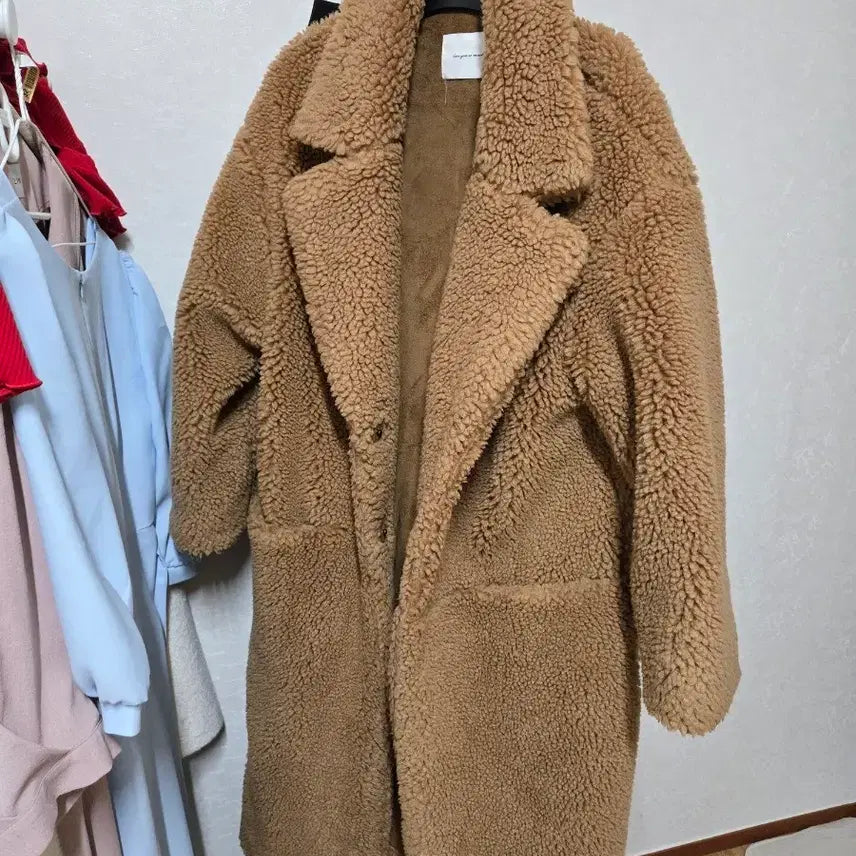 [BUNJANG] Outlet Oversized Fleece Long Coat (Teddy Bear Coat) / 아울렛 오버핏 양털 롱코트(테디베어코트)