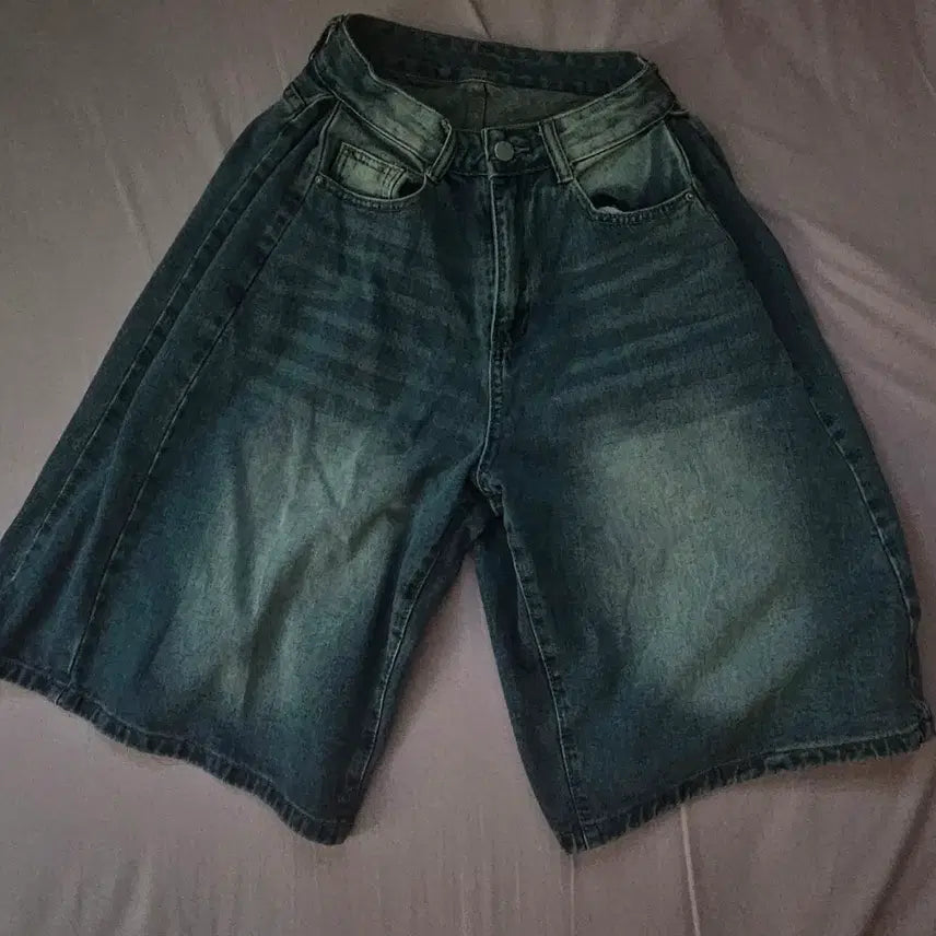 [BUNJANG] Vintage Wash Bermuda Shorts / 버뮤다 청바지