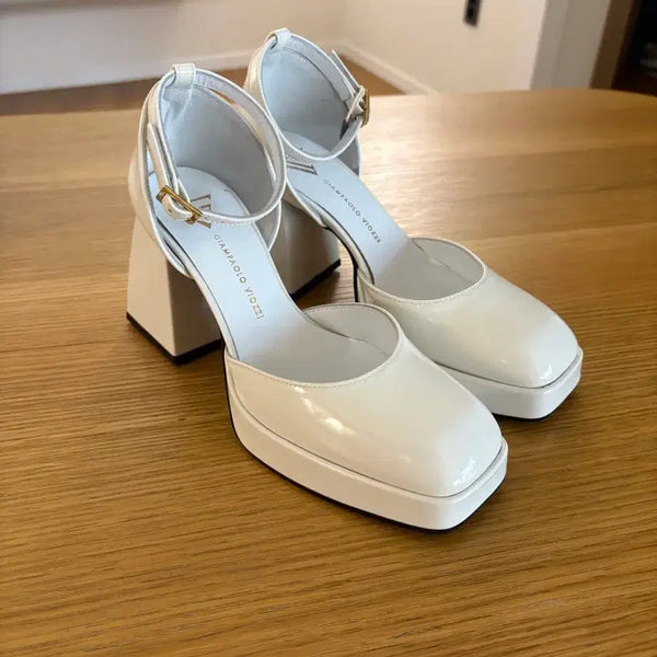 [BUNJANG] Giampaolo Viozzi Women's White Decollete Shoes / (35) 지암파올로 비오찌 구두