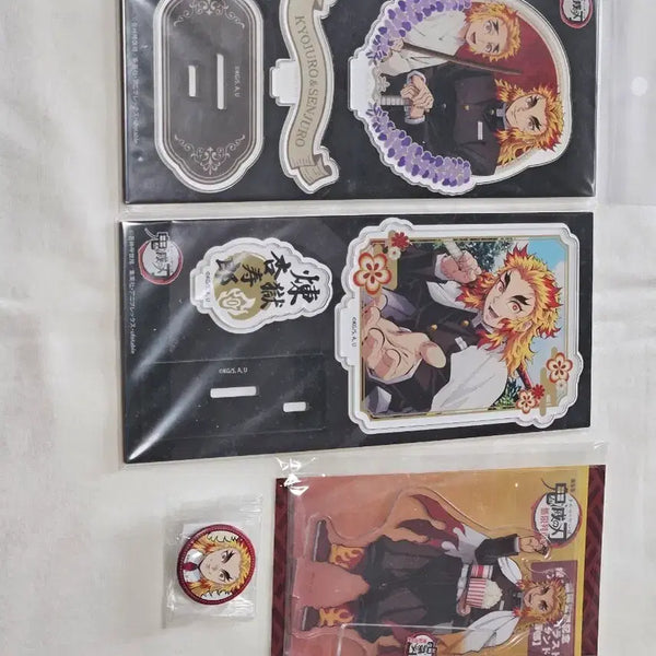 [BUNJANG] Demon Slayer Rengoku Acrylic Badge Bundle Set / 귀멸의 칼날 렌고쿠 아크릴 뱃지 일괄