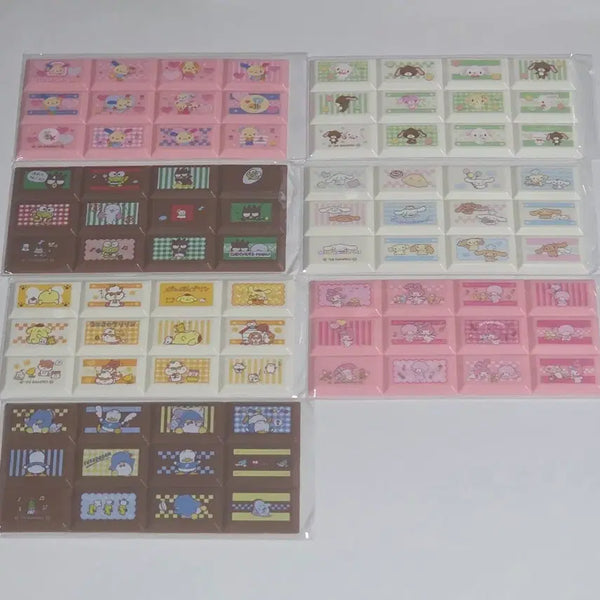 [BUNJANG] Sanrio Choco Block Stickers Set (7 Types) / 산리오 초코블록 스티커 7종 일괄. 타일 스티커